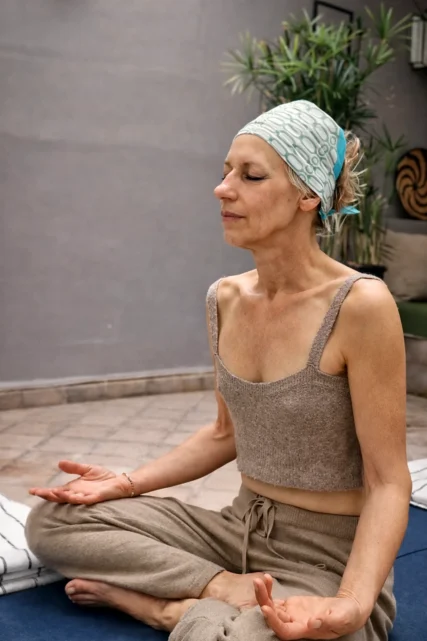 Meditation moment in a Marrakech riad