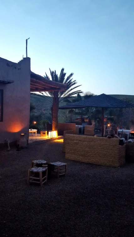 Riad terrace at dusk during a Morocco retreat